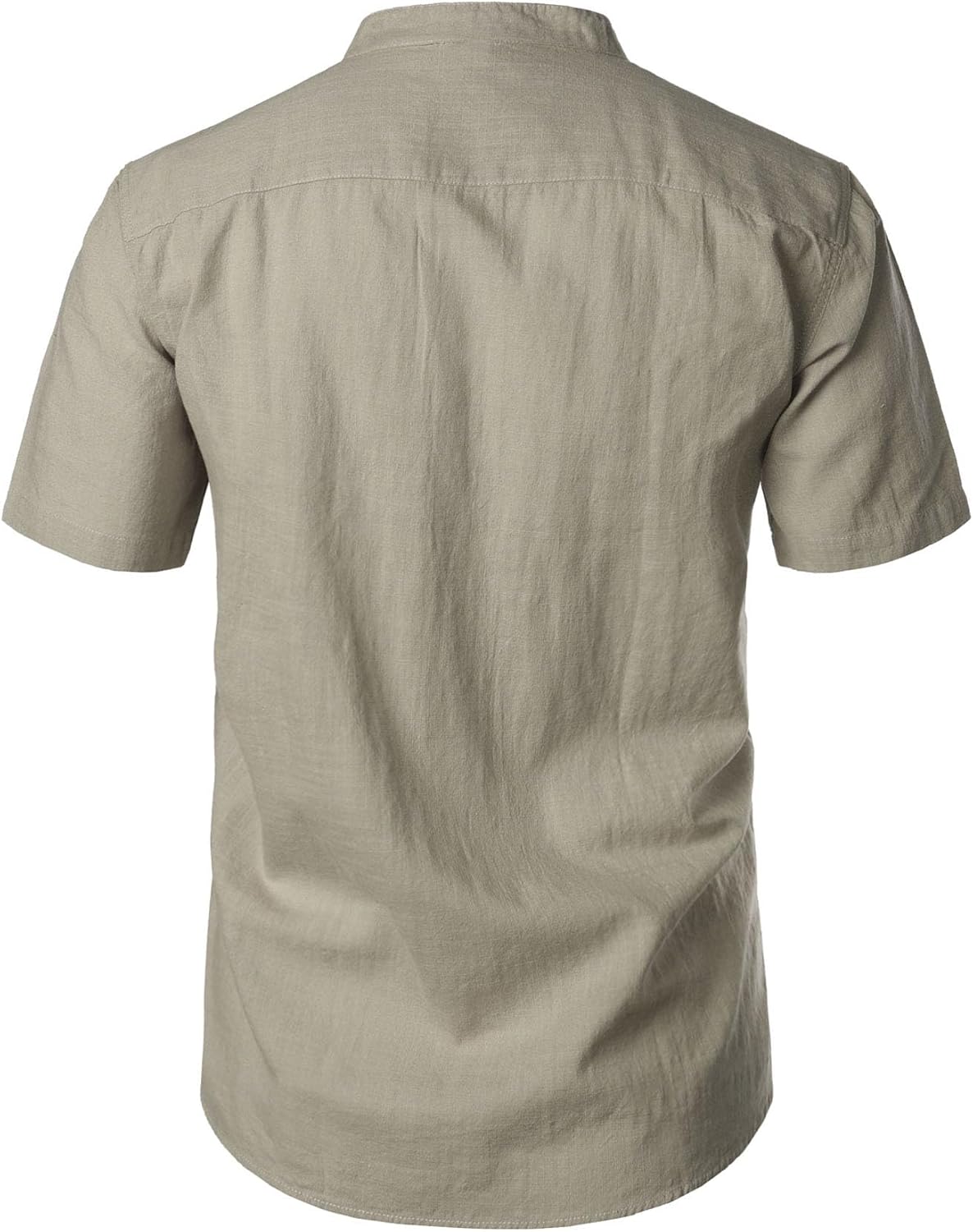 Stitch Boss: Men's Summer Lightweight Cotton Linen Shirts Casual Short Sleeve Breathable Banded Collar Henley for Beach Vacation