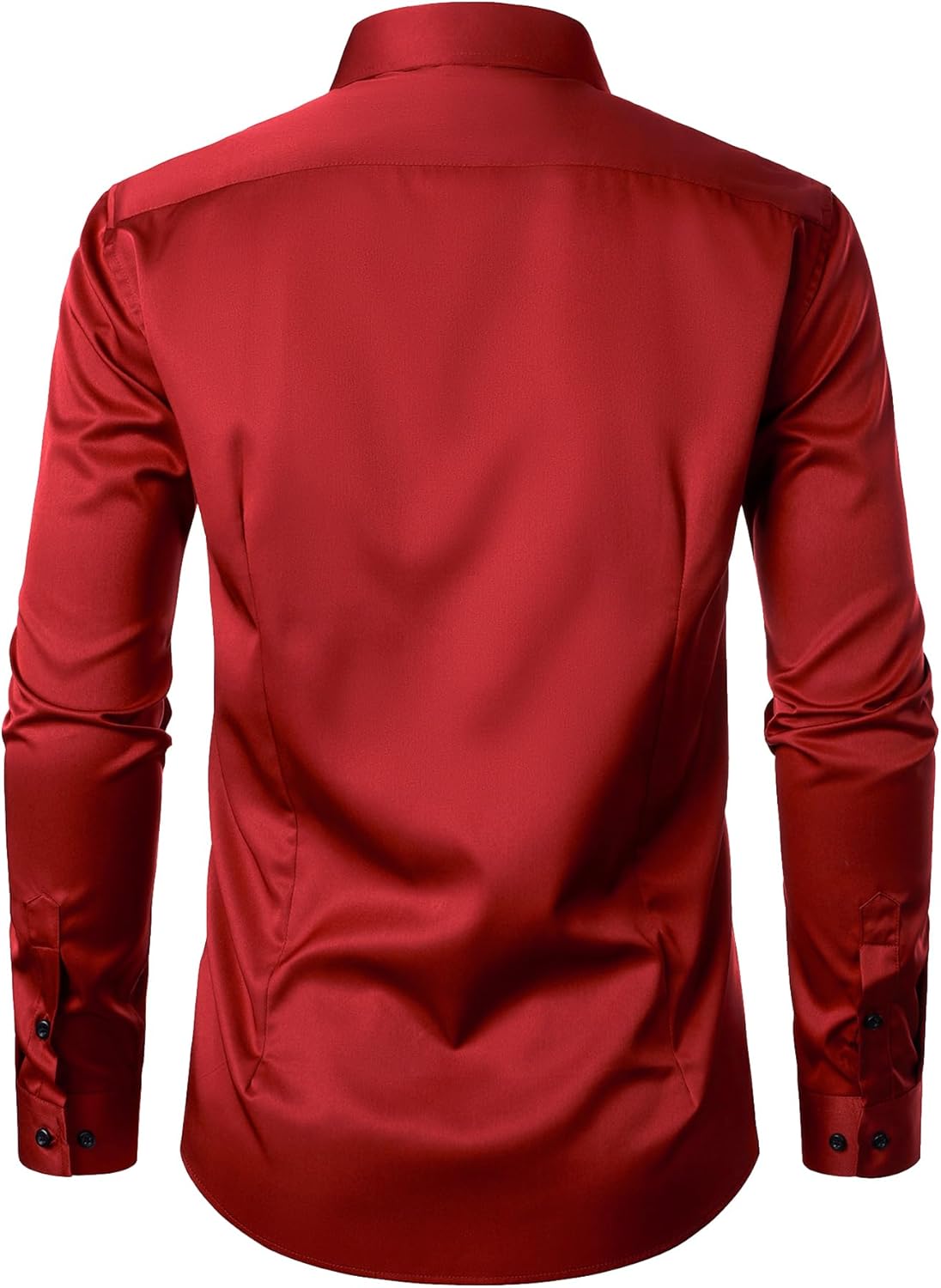 Stitch Boss: Men's Stretch Wrinkle Free Dress Shirts Formal Wedding Prom Long Sleeve Slim Fit Button Down Shirt