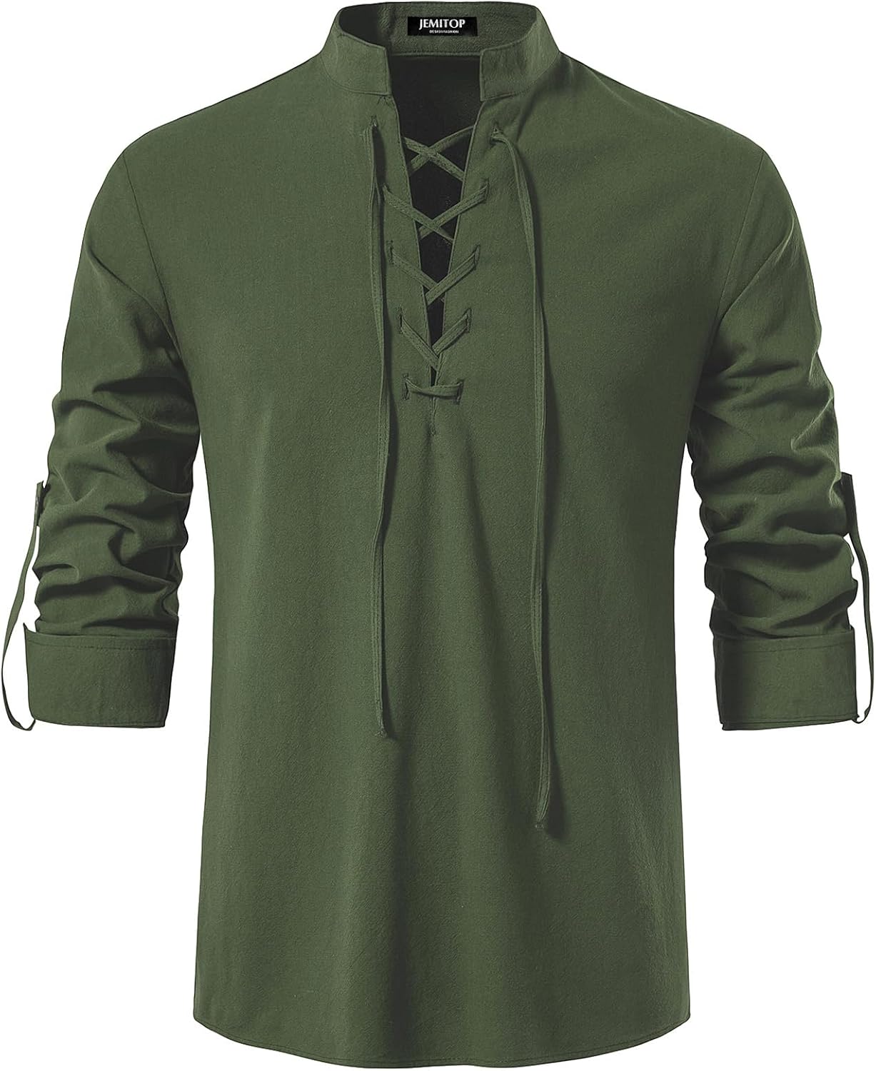 Stitch Boss: Men's Pure Cotton Retro Lace Up Shirts for Renaissance Pirate Viking Medieval