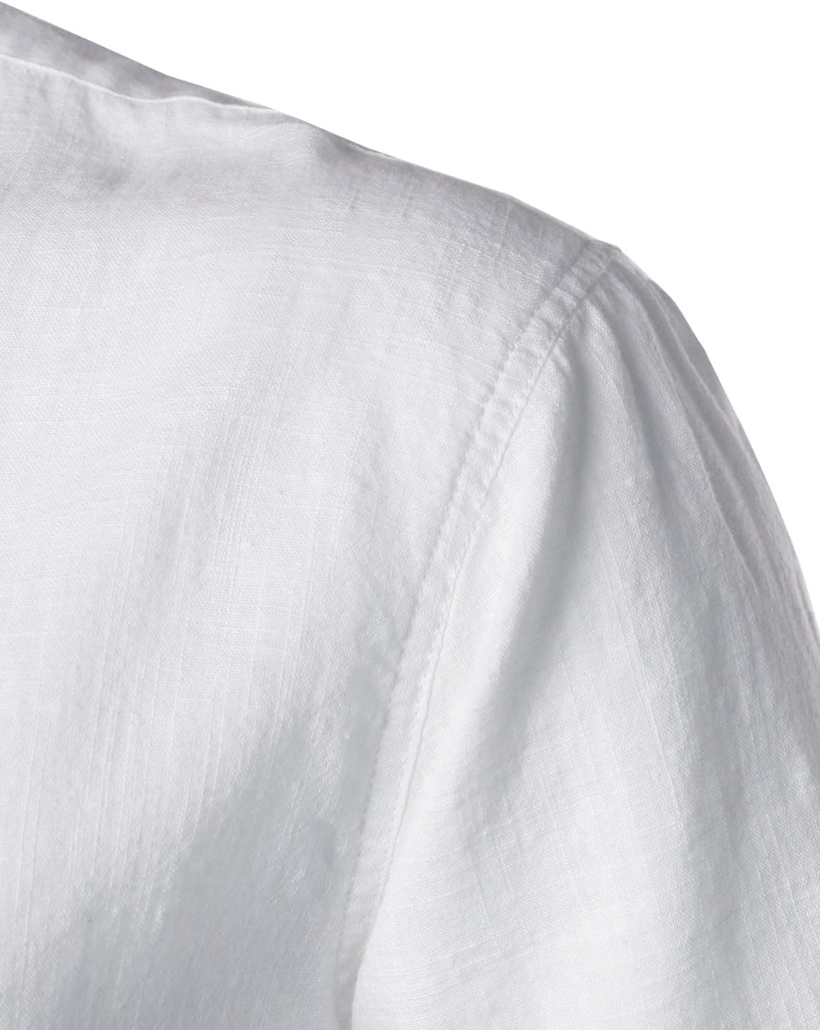 Stitch Boss: Men's Summer Lightweight Cotton Linen Shirts Casual Short Sleeve Breathable Banded Collar Henley for Beach Vacation