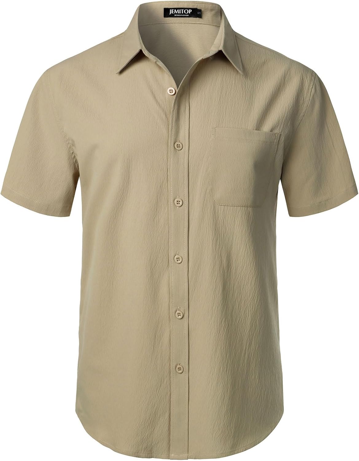 Stitch Boss: Men's Stretch Wrinkle Free Short Sleeve Texture Shirt Summer Lightweight Button Down Shirts for Beach Vacation