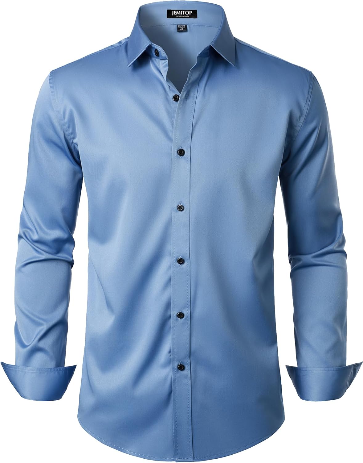 Stitch Boss: Men's Stretch Wrinkle Free Dress Shirts Formal Wedding Prom Long Sleeve Slim Fit Button Down Shirt