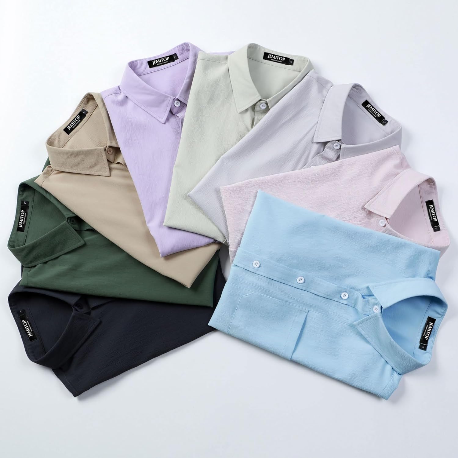 Stitch Boss: Men's Stretch Wrinkle Free Short Sleeve Texture Shirt Summer Lightweight Button Down Shirts for Beach Vacation