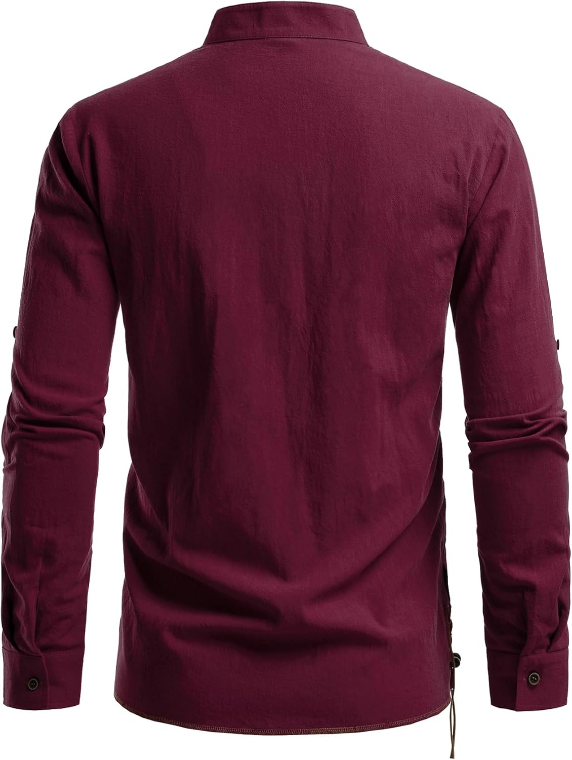 Stitch Boss: Men's Pure Cotton Retro Lace Up Shirts for Renaissance Pirate Viking Medieval