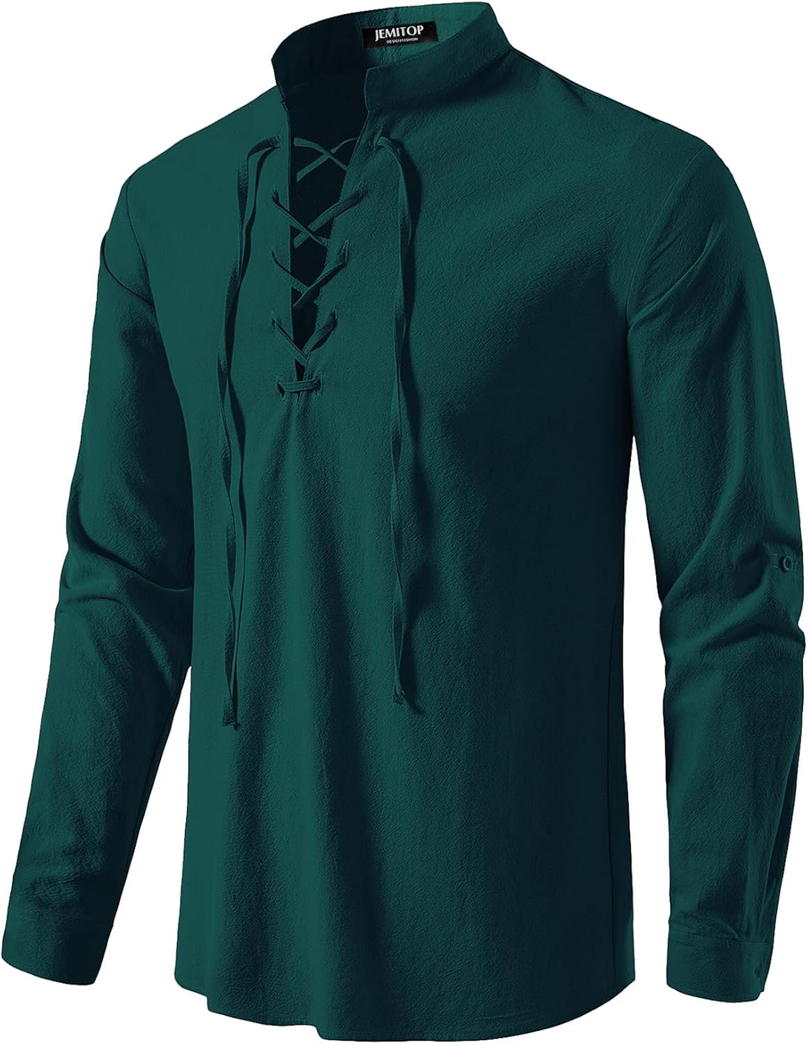 Stitch Boss: Men's Pure Cotton Retro Lace Up Shirts for Renaissance Pirate Viking Medieval