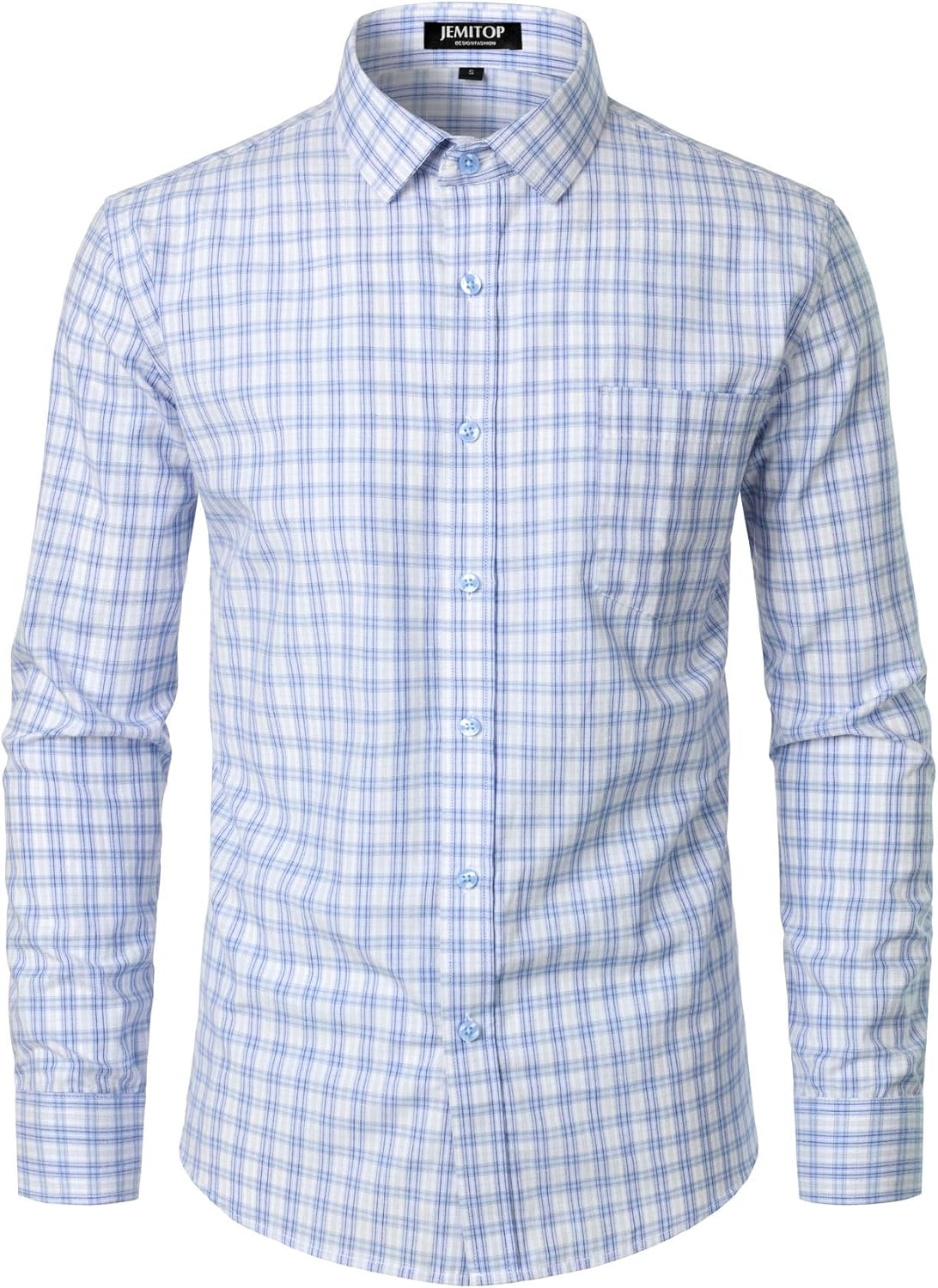 Stitch Boss:Men's Transitional Weather Slim Fit Long Sleeve Button Down Shirt Business Casual Dress Shirts with Pocket