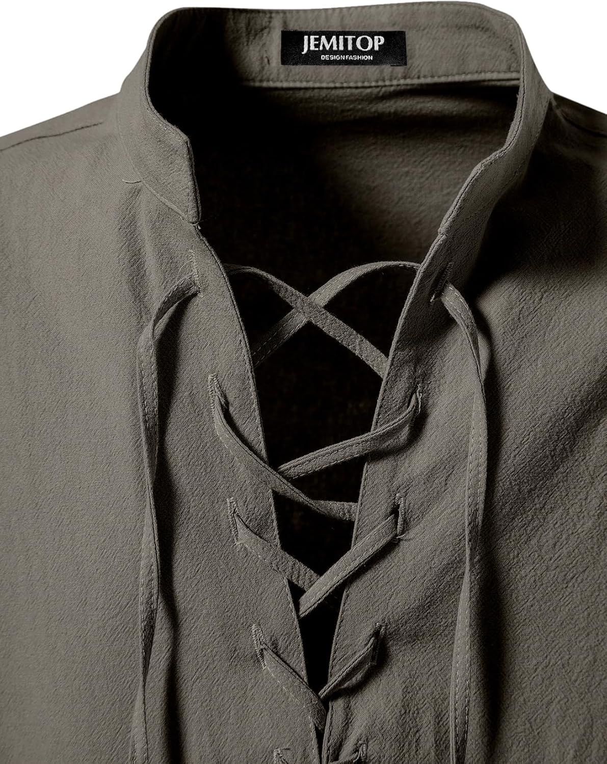 Stitch Boss: Men's Pure Cotton Retro Lace Up Shirts for Renaissance Pirate Viking Medieval
