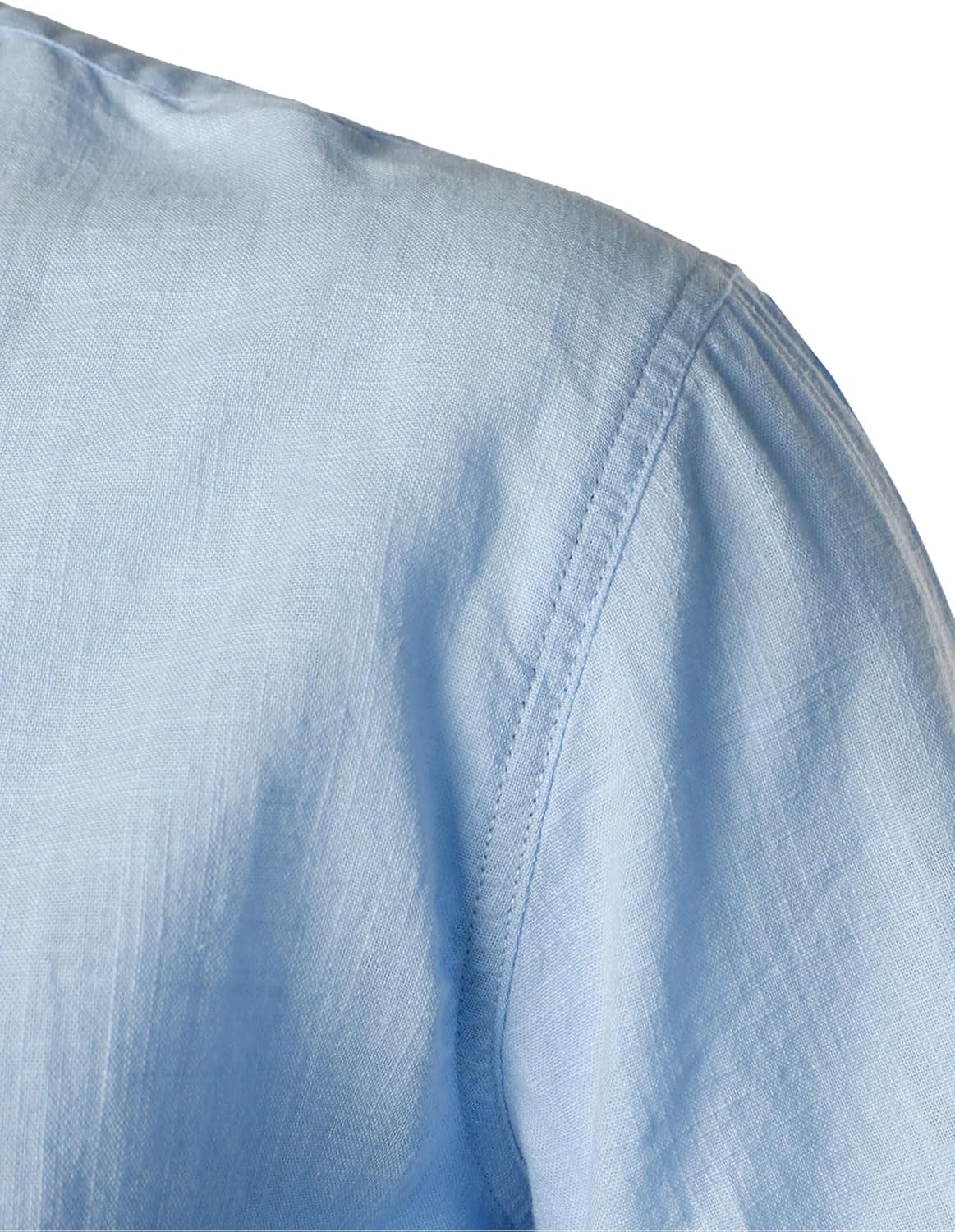 Stitch Boss: Men's Summer Lightweight Cotton Linen Shirts Casual Short Sleeve Breathable Banded Collar Henley for Beach Vacation