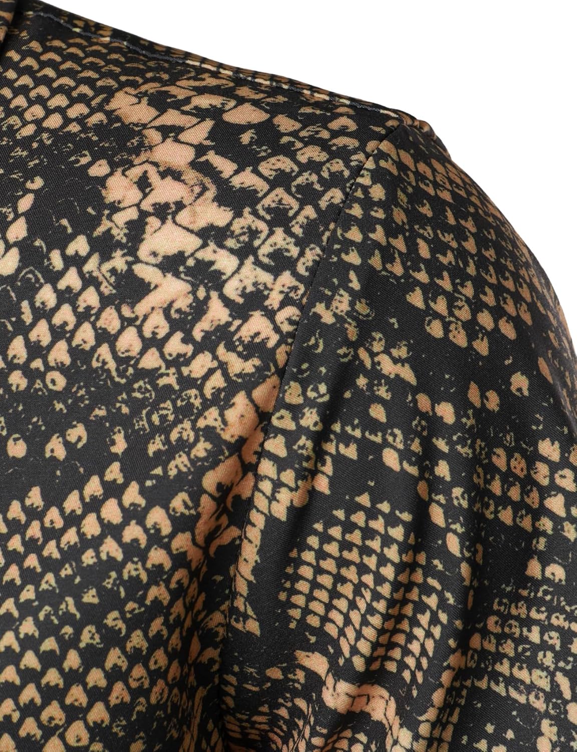 Stitch Boss: Men's Stretchy Causal Leopard Cheetah Print Short Sleeve Slim Fit Button Up Shirt