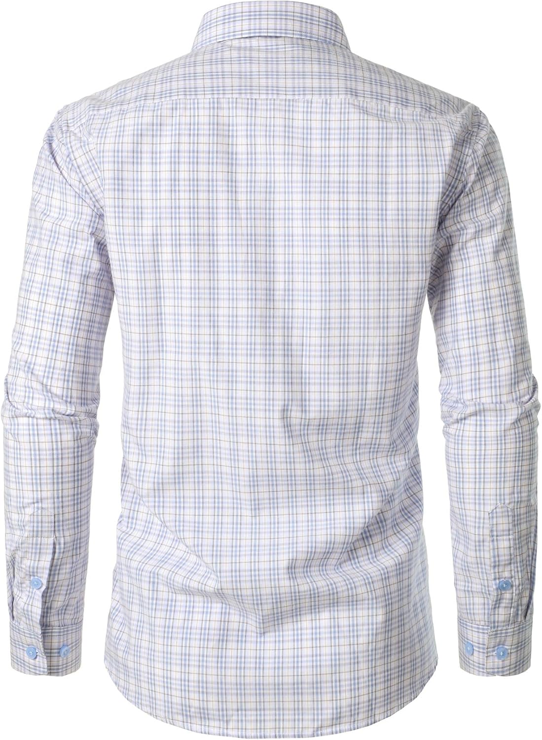 Stitch Boss:Men's Transitional Weather Slim Fit Long Sleeve Button Down Shirt Business Casual Dress Shirts with Pocket