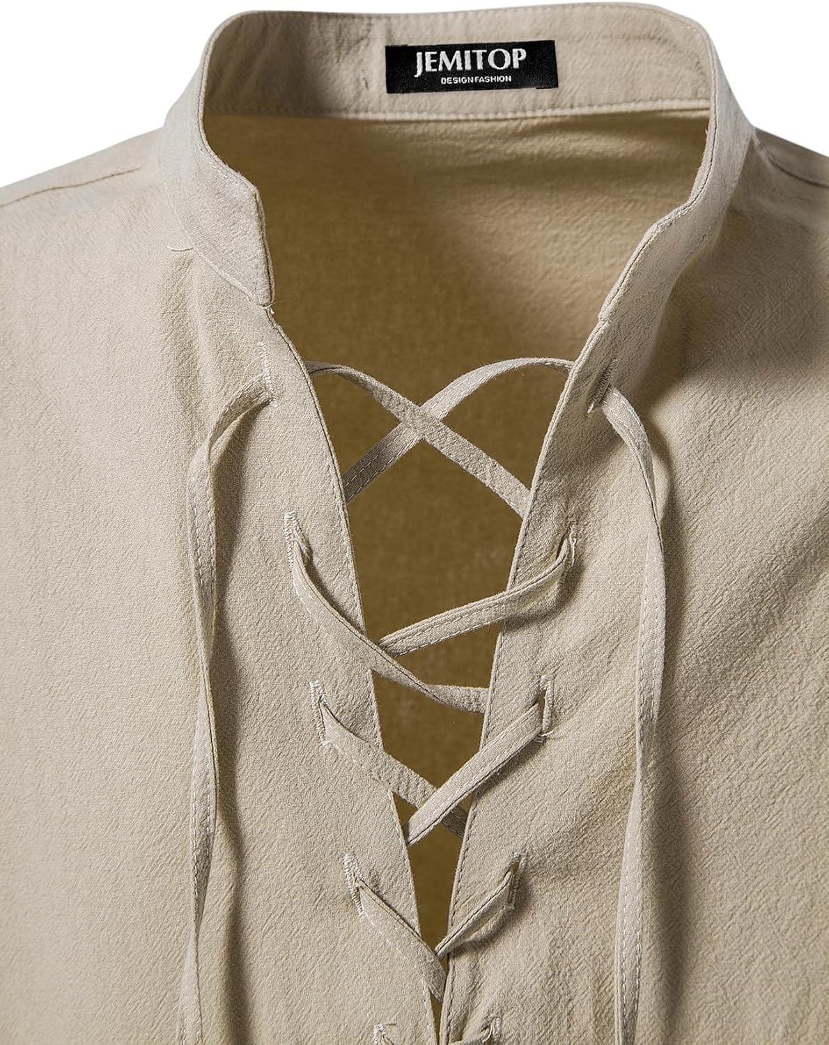 Stitch Boss: Men's Pure Cotton Retro Lace Up Shirts for Renaissance Pirate Viking Medieval