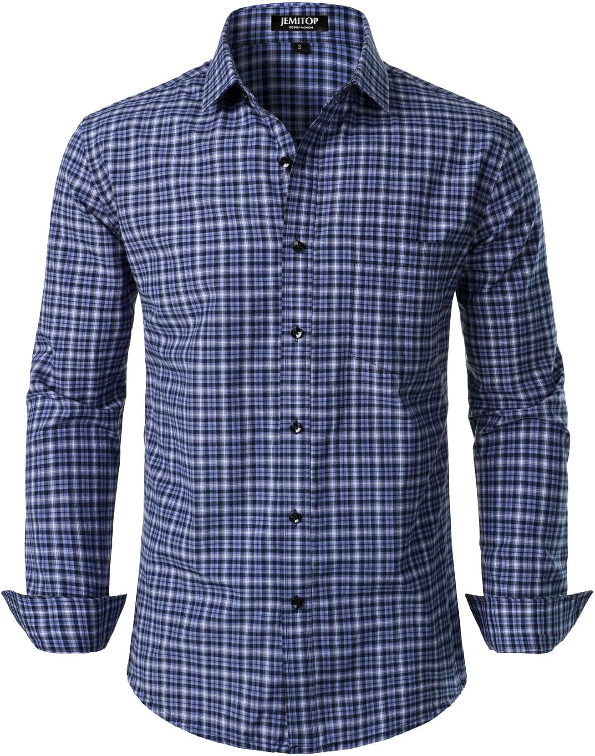 Stitch Boss:Men's Transitional Weather Slim Fit Long Sleeve Button Down Shirt Business Casual Dress Shirts with Pocket