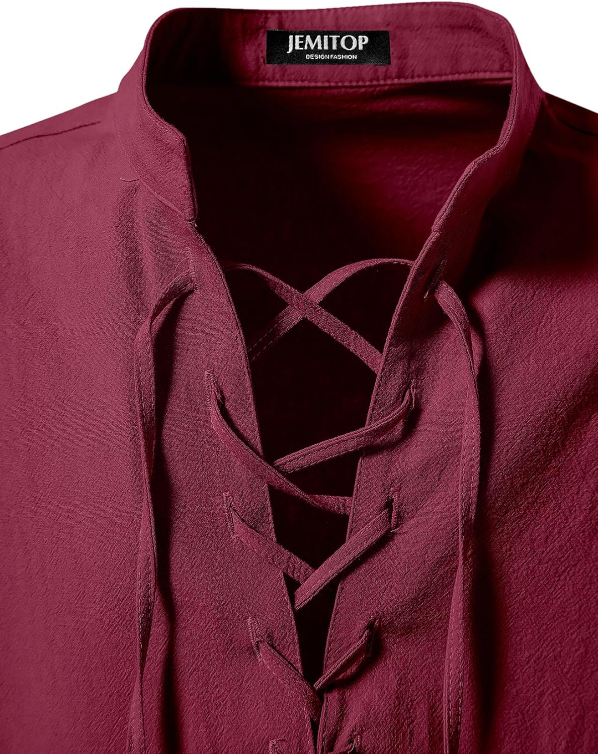 Stitch Boss: Men's Pure Cotton Retro Lace Up Shirts for Renaissance Pirate Viking Medieval