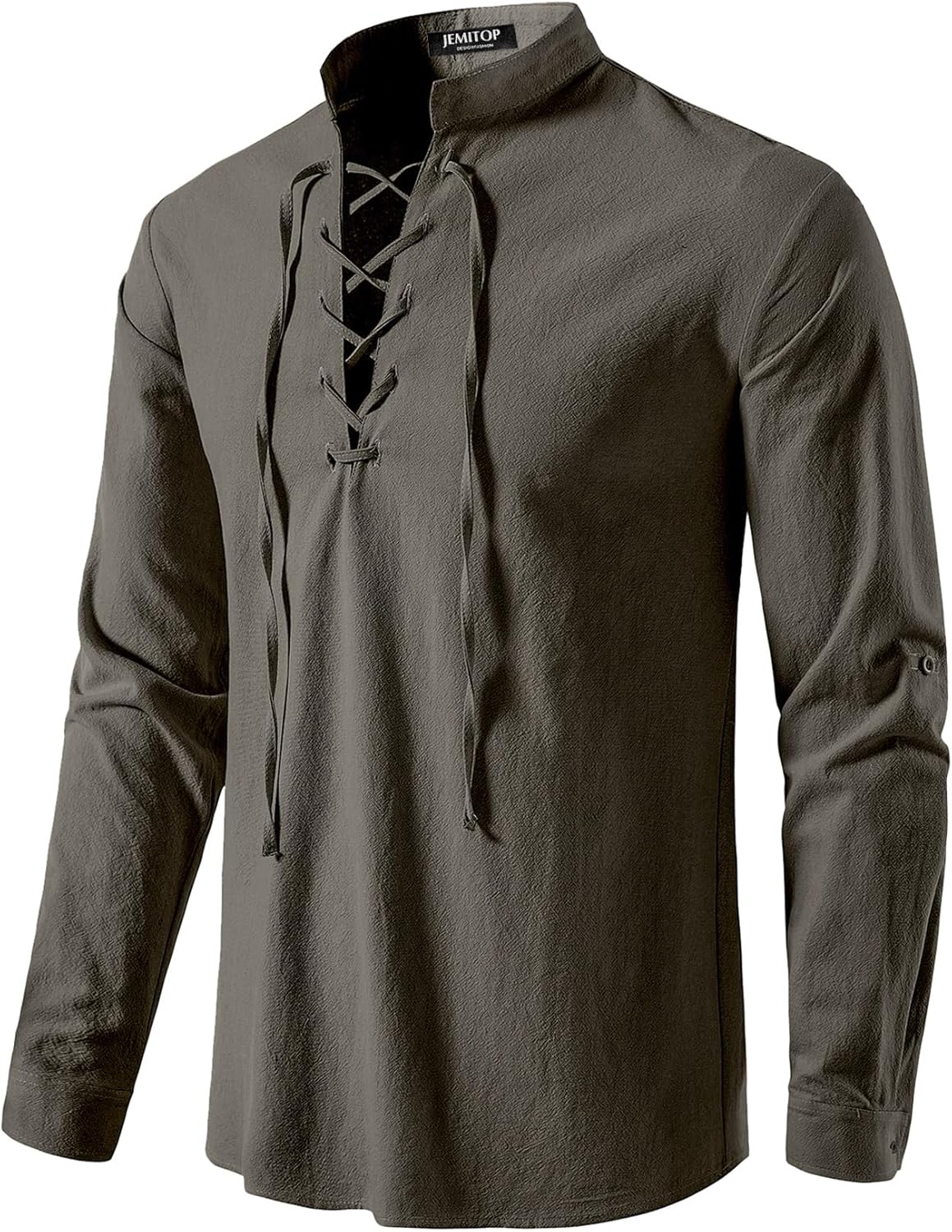 Stitch Boss: Men's Pure Cotton Retro Lace Up Shirts for Renaissance Pirate Viking Medieval
