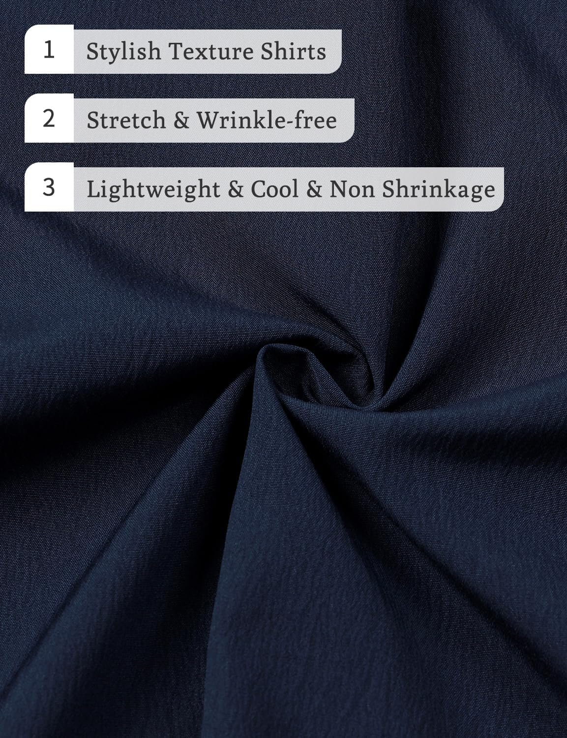 Stitch Boss: Men's Stretch Wrinkle Free Short Sleeve Texture Shirt Summer Lightweight Button Down Shirts for Beach Vacation