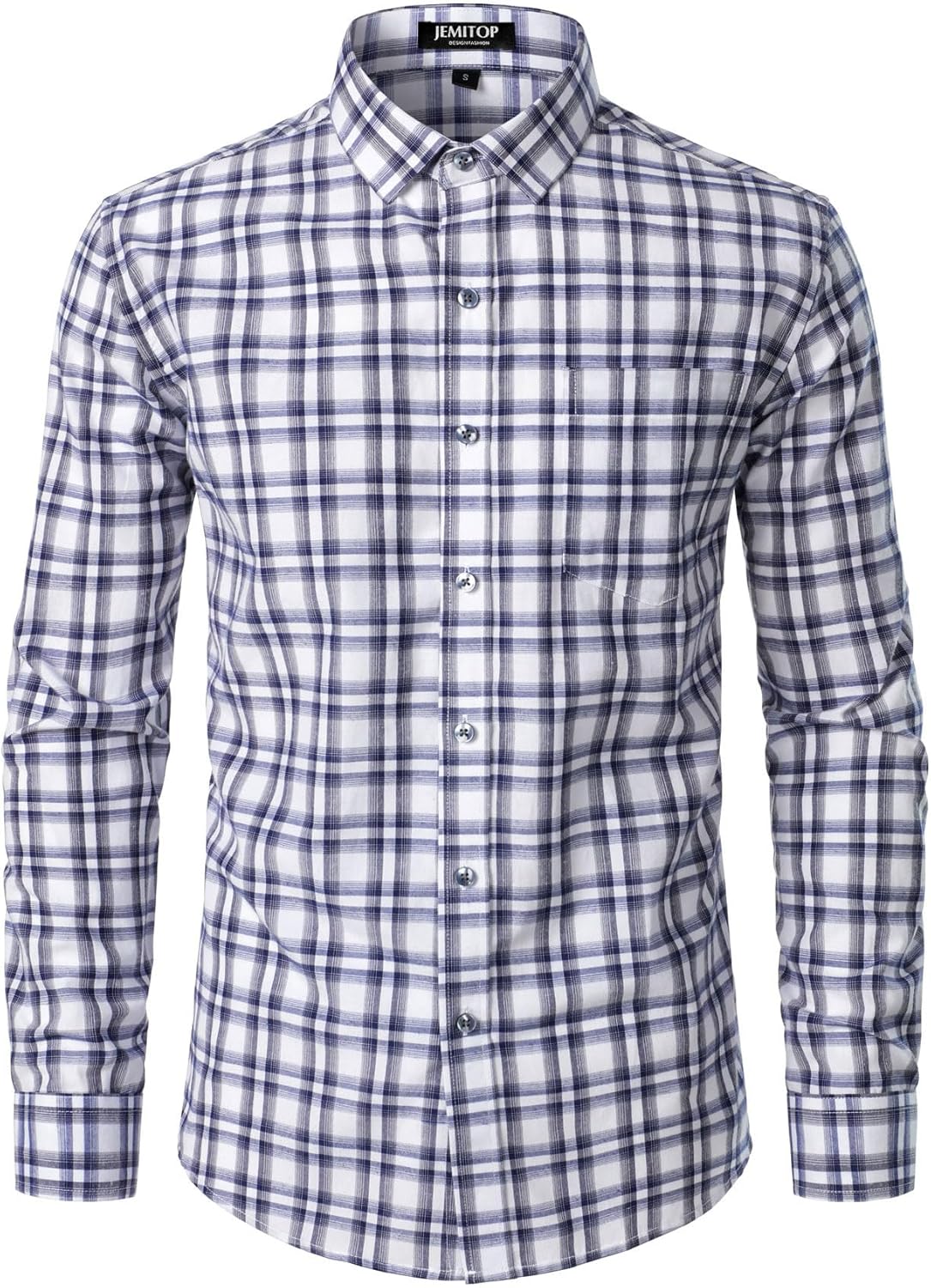 Stitch Boss:Men's Transitional Weather Slim Fit Long Sleeve Button Down Shirt Business Casual Dress Shirts with Pocket