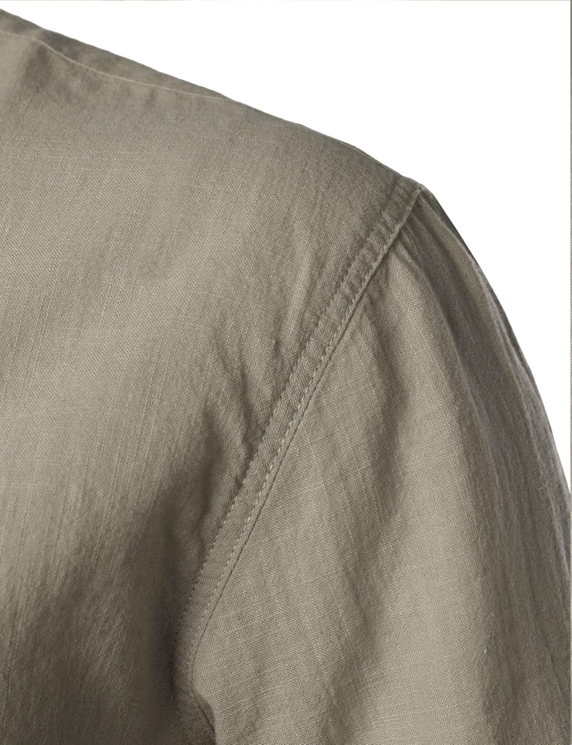 Stitch Boss: Men's Summer Lightweight Cotton Linen Shirts Casual Short Sleeve Breathable Banded Collar Henley for Beach Vacation