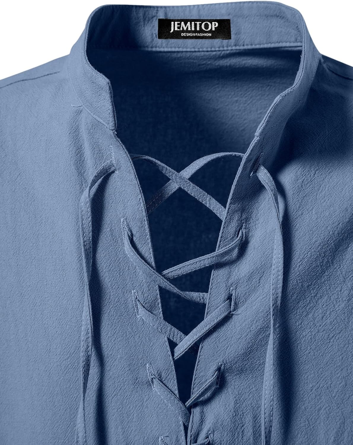 Stitch Boss: Men's Pure Cotton Retro Lace Up Shirts for Renaissance Pirate Viking Medieval