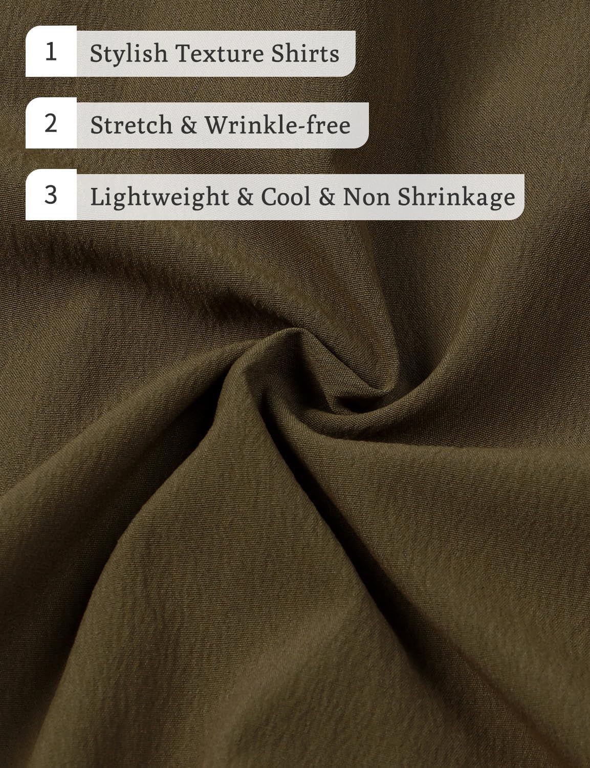 Stitch Boss: Men's Stretch Wrinkle Free Short Sleeve Texture Shirt Summer Lightweight Button Down Shirts for Beach Vacation