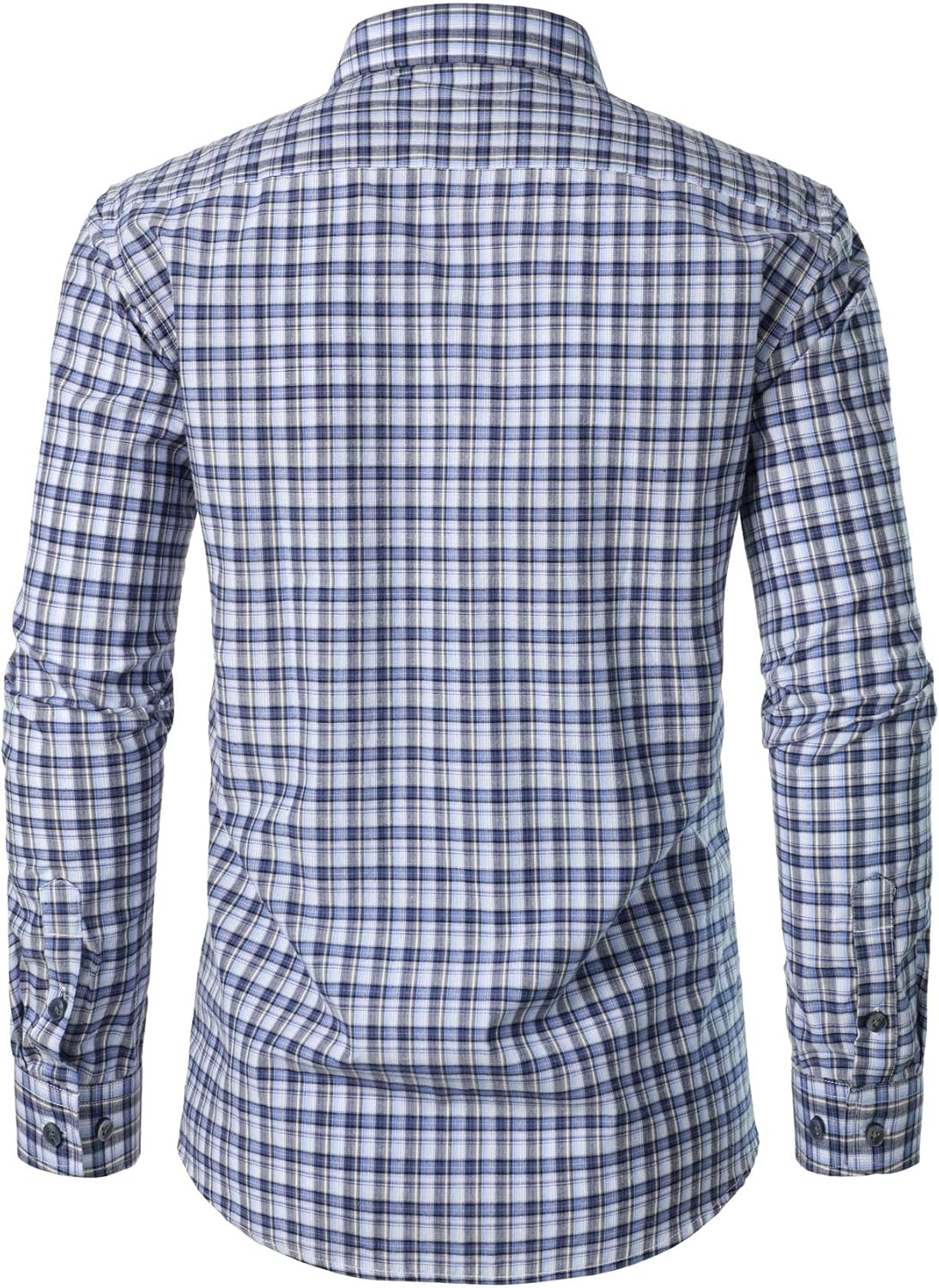 Stitch Boss:Men's Transitional Weather Slim Fit Long Sleeve Button Down Shirt Business Casual Dress Shirts with Pocket