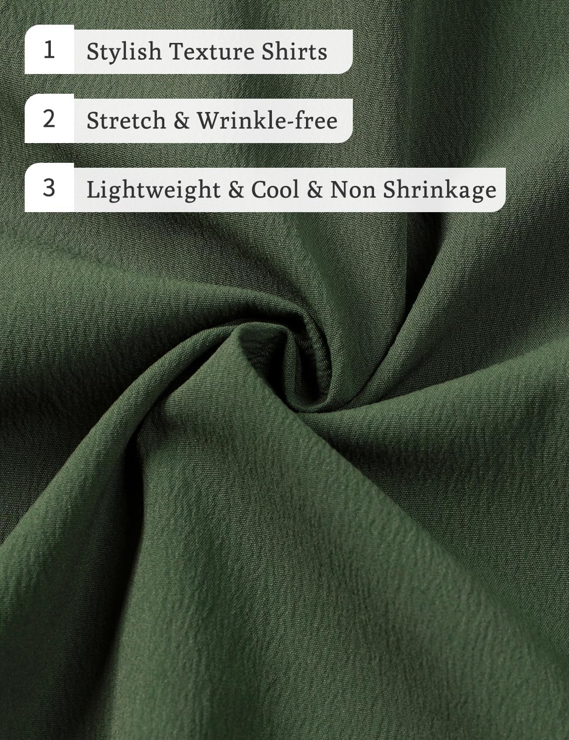 Stitch Boss: Men's Stretch Wrinkle Free Short Sleeve Texture Shirt Summer Lightweight Button Down Shirts for Beach Vacation