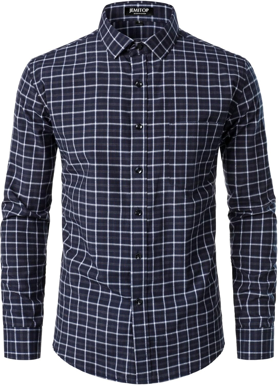 Stitch Boss:Men's Transitional Weather Slim Fit Long Sleeve Button Down Shirt Business Casual Dress Shirts with Pocket