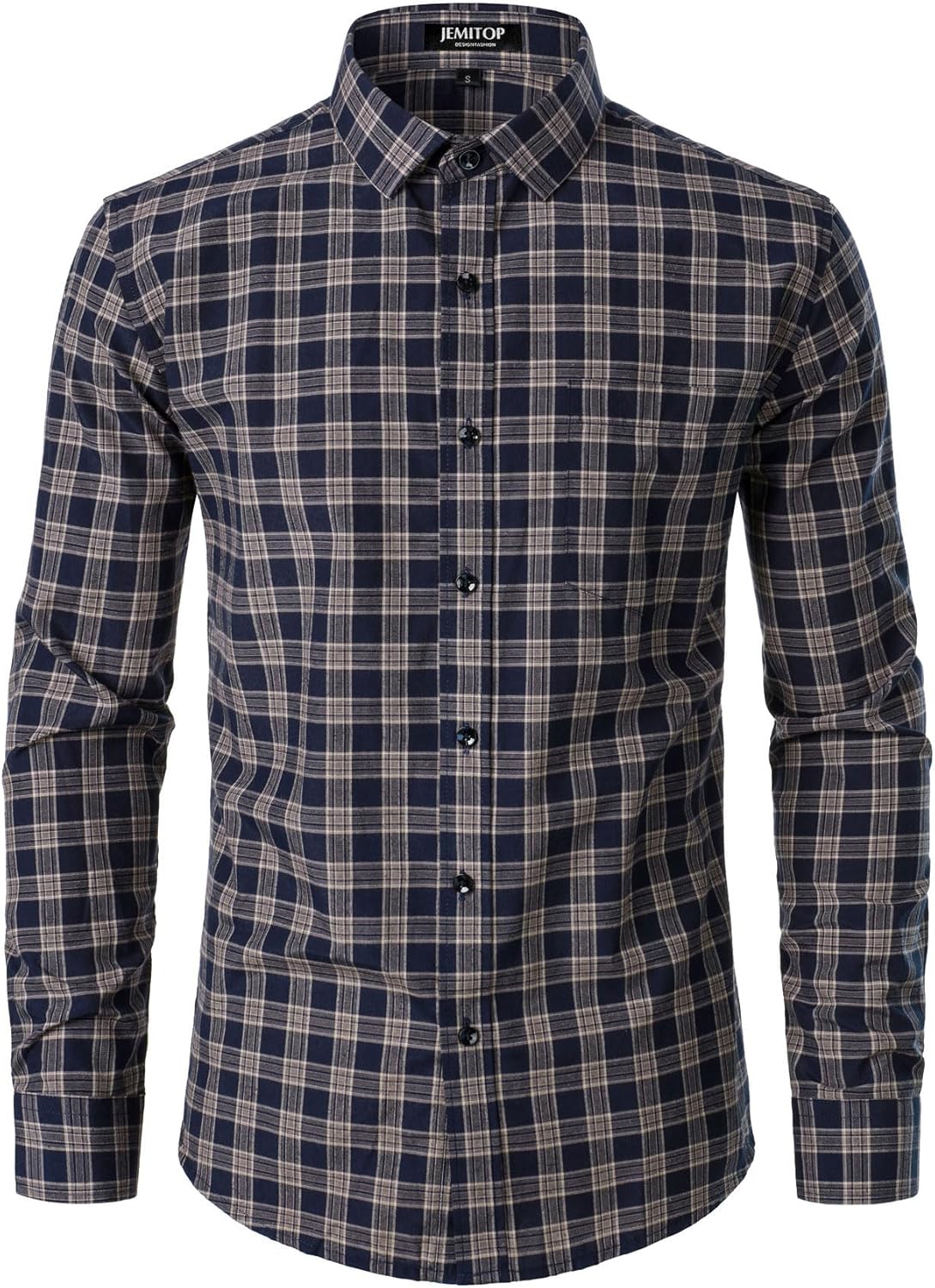 Stitch Boss:Men's Transitional Weather Slim Fit Long Sleeve Button Down Shirt Business Casual Dress Shirts with Pocket