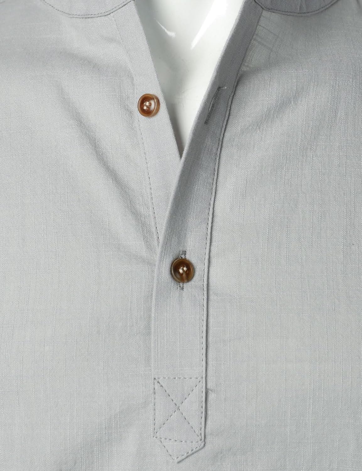 Stitch Boss: Men's Summer Lightweight Cotton Linen Shirts Casual Short Sleeve Breathable Banded Collar Henley for Beach Vacation