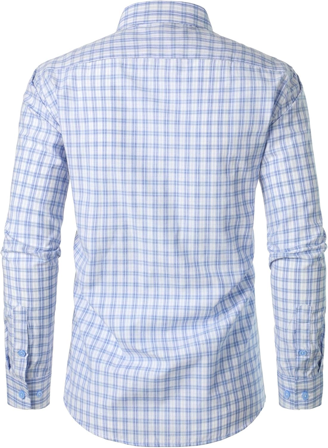 Stitch Boss:Men's Transitional Weather Slim Fit Long Sleeve Button Down Shirt Business Casual Dress Shirts with Pocket