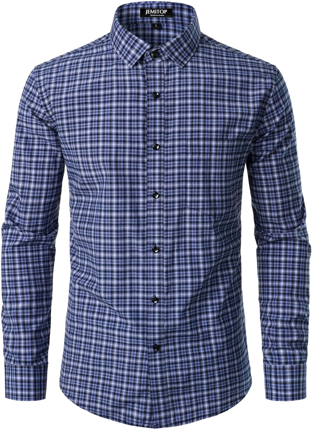 Stitch Boss:Men's Transitional Weather Slim Fit Long Sleeve Button Down Shirt Business Casual Dress Shirts with Pocket