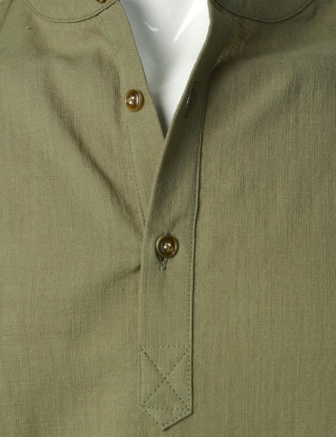 Stitch Boss: Men's Summer Lightweight Cotton Linen Shirts Casual Short Sleeve Breathable Banded Collar Henley for Beach Vacation