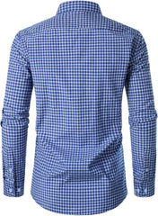 Stitch Boss:Men's Transitional Weather Slim Fit Long Sleeve Button Down Shirt Business Casual Dress Shirts with Pocket