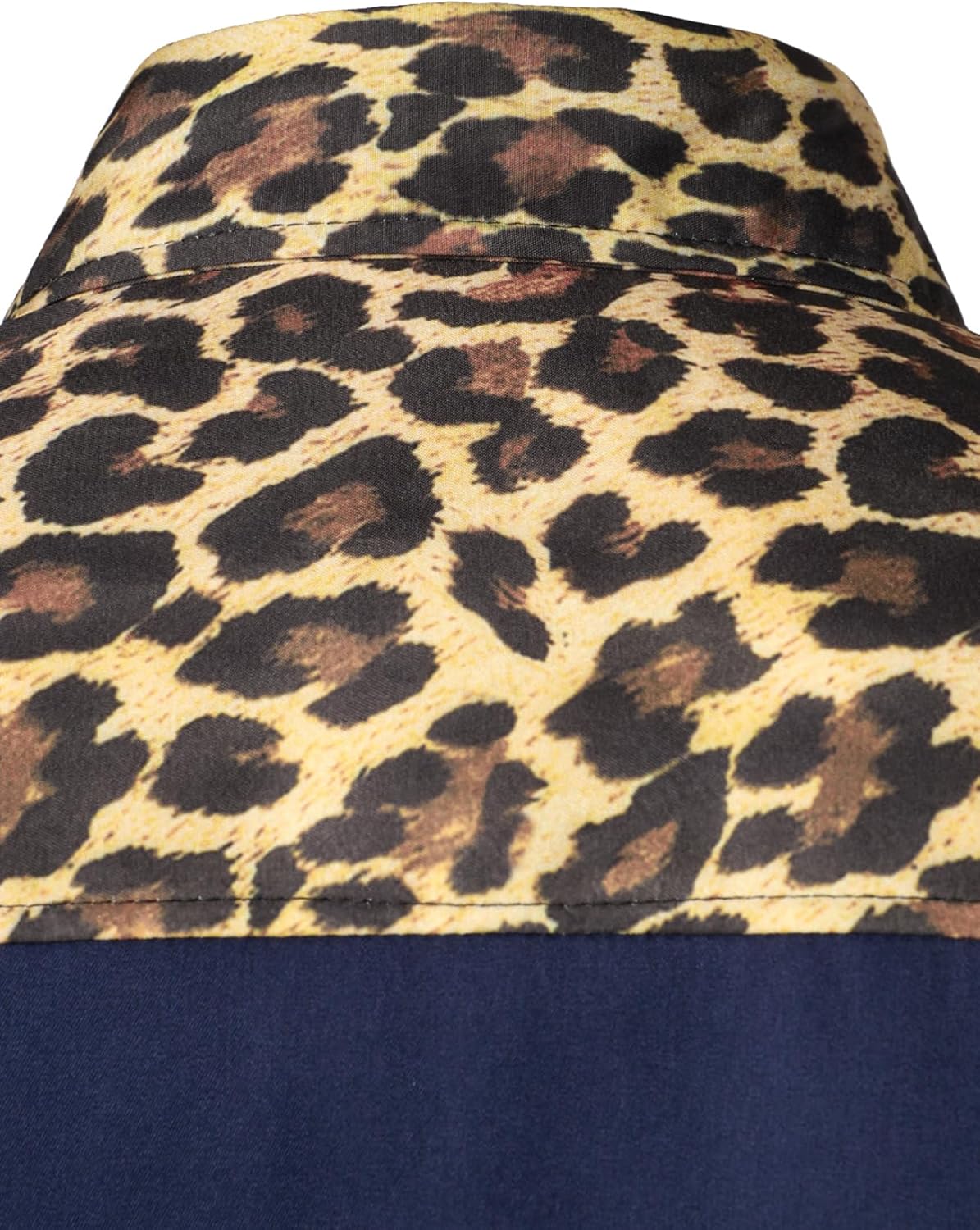 Stitch Boss: Men's Stretchy Causal Leopard Cheetah Print Short Sleeve Slim Fit Button Up Shirt
