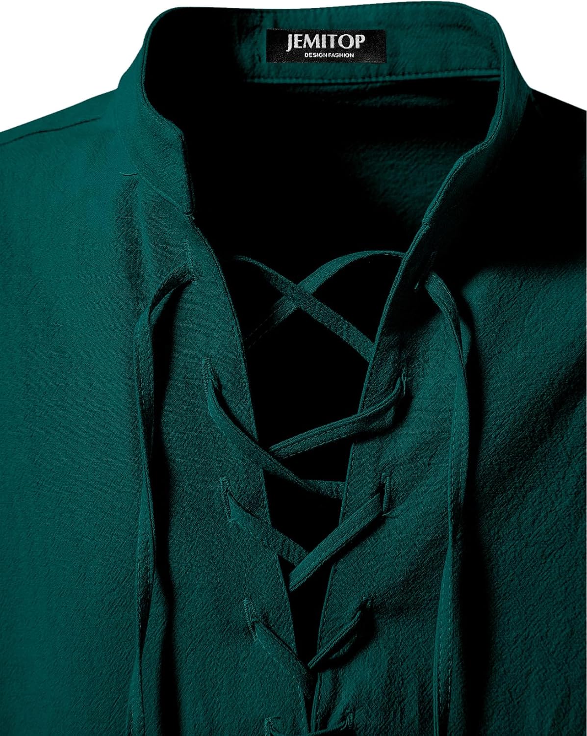 Stitch Boss: Men's Pure Cotton Retro Lace Up Shirts for Renaissance Pirate Viking Medieval