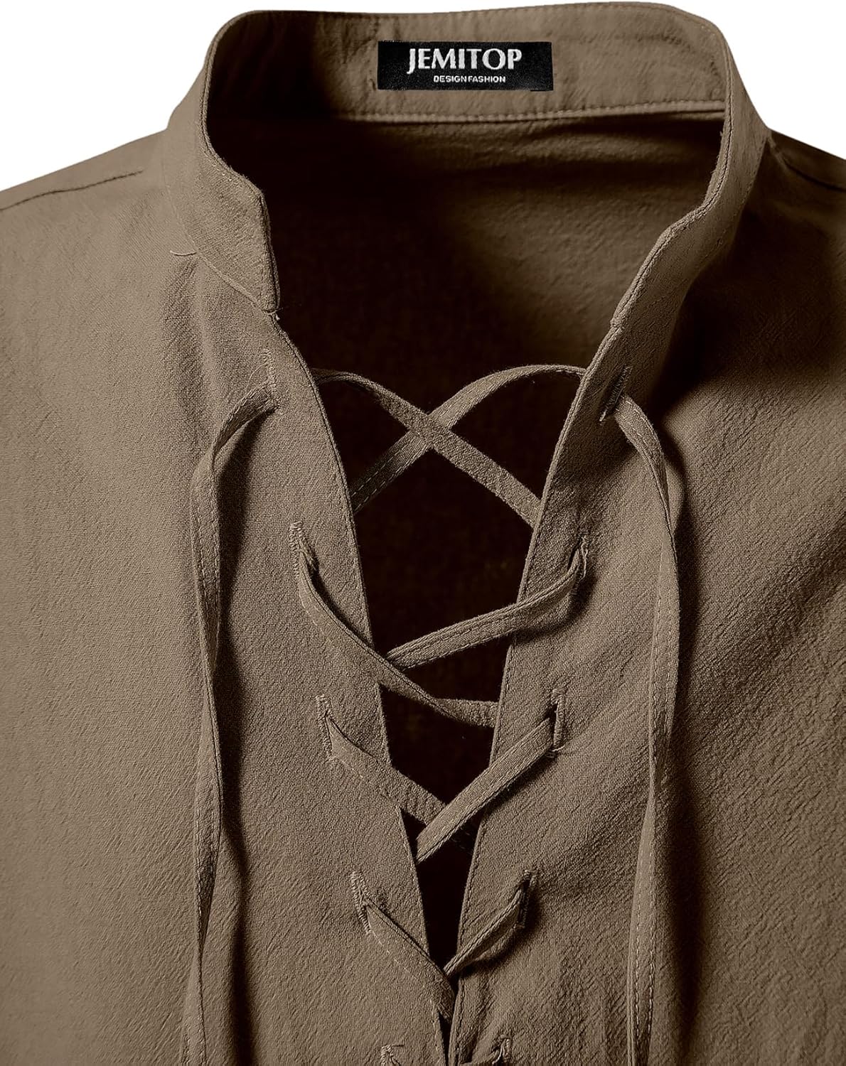 Stitch Boss: Men's Pure Cotton Retro Lace Up Shirts for Renaissance Pirate Viking Medieval