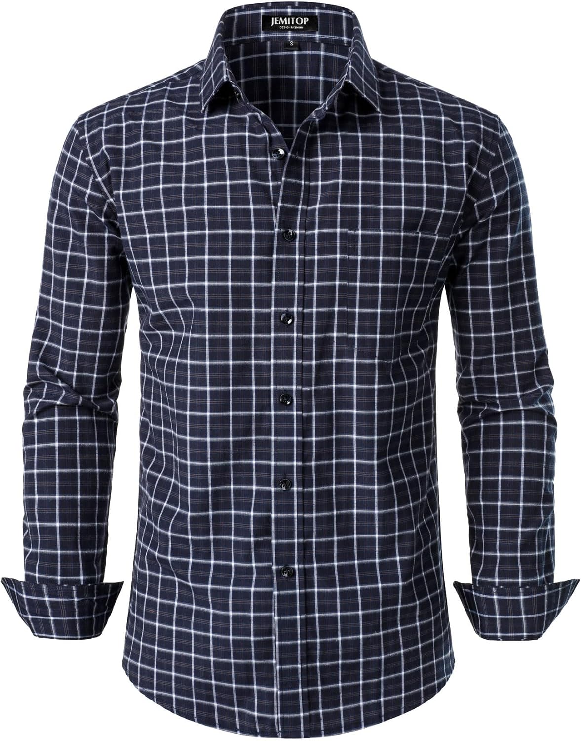 Stitch Boss:Men's Transitional Weather Slim Fit Long Sleeve Button Down Shirt Business Casual Dress Shirts with Pocket