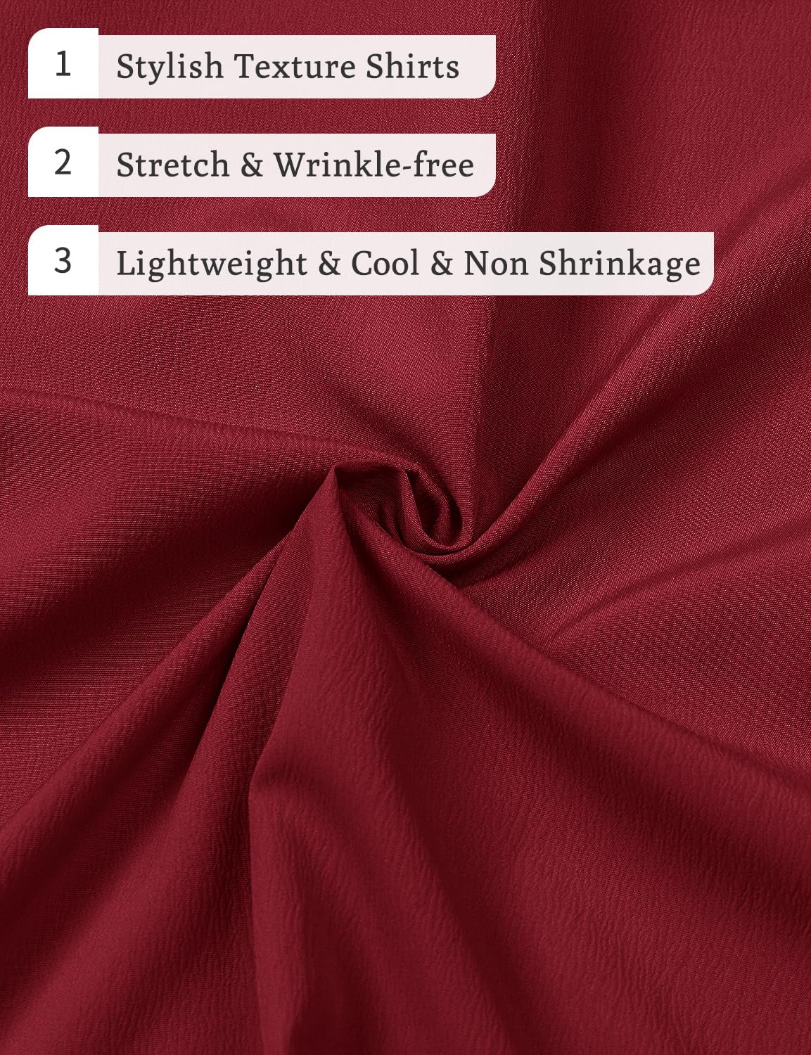 Stitch Boss: Men's Stretch Wrinkle Free Short Sleeve Texture Shirt Summer Lightweight Button Down Shirts for Beach Vacation