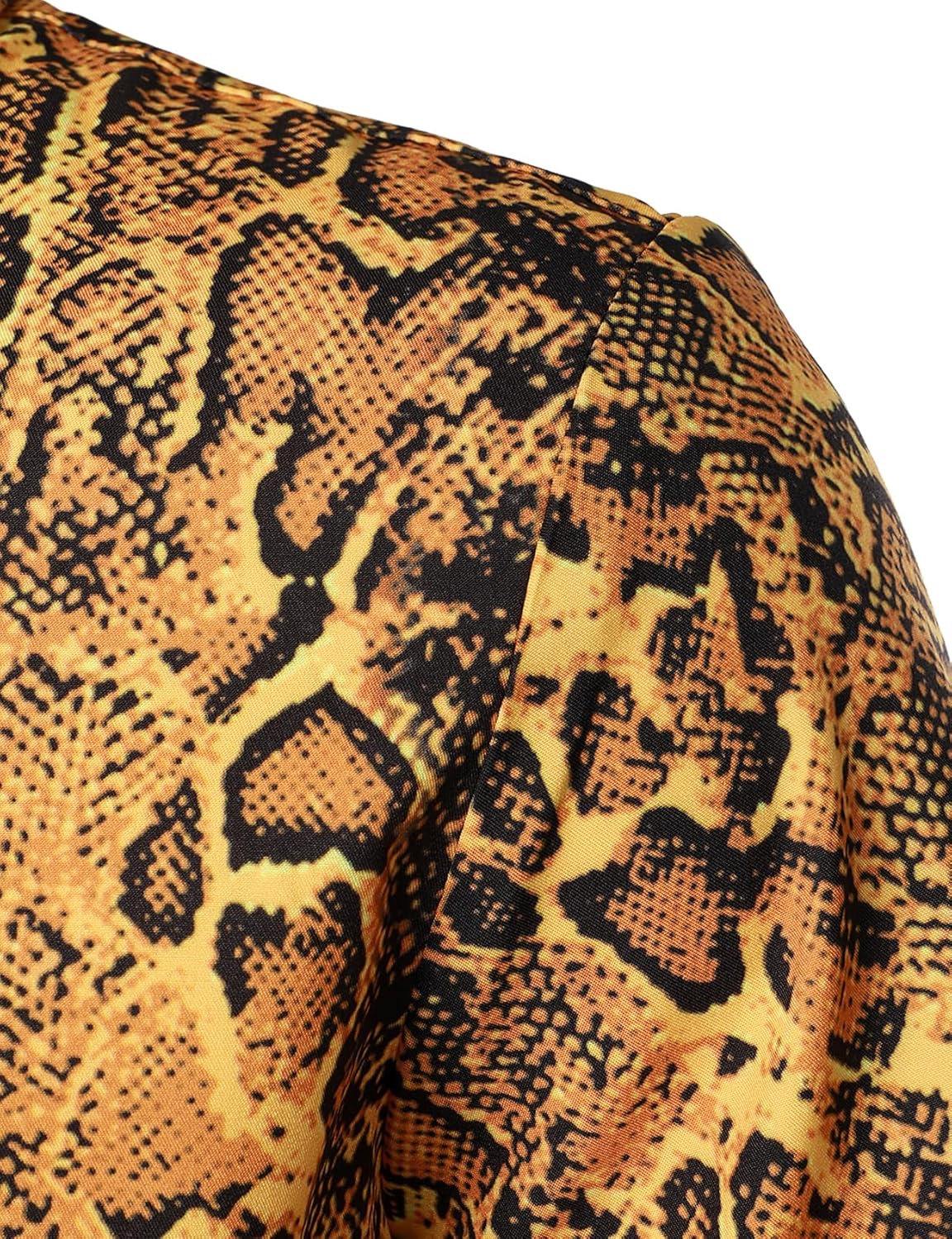 Stitch Boss: Men's Stretchy Causal Leopard Cheetah Print Short Sleeve Slim Fit Button Up Shirt
