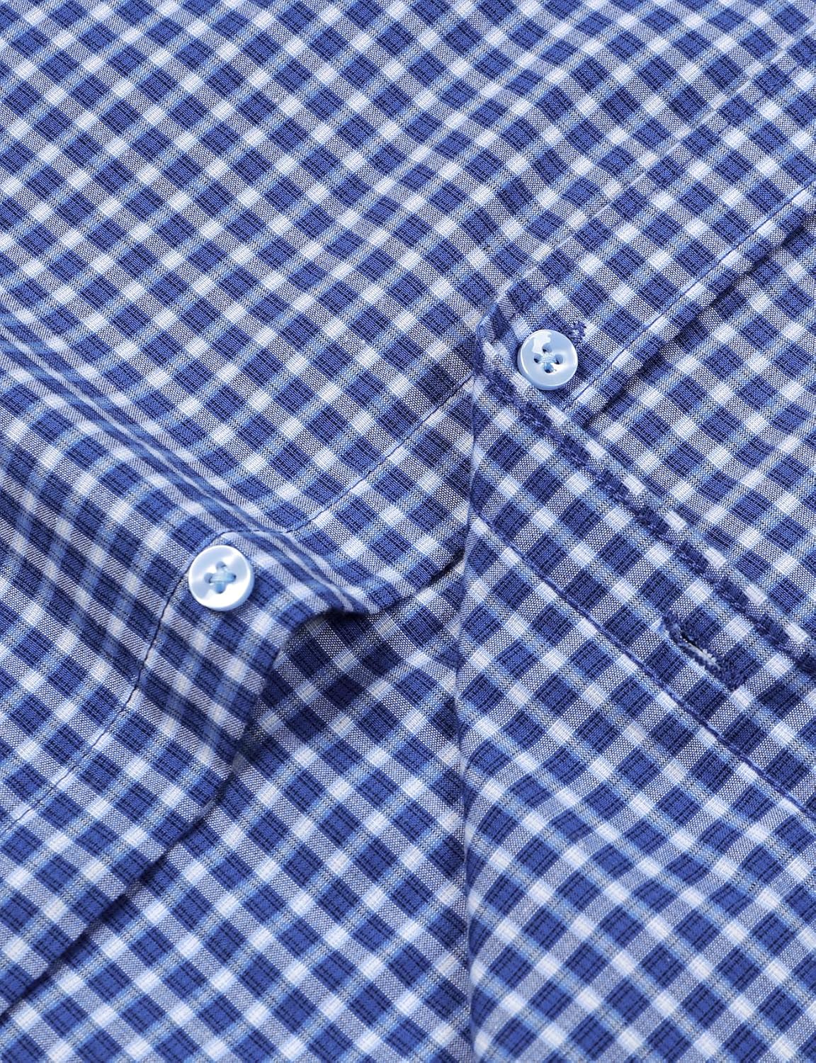 Stitch Boss:Men's Transitional Weather Slim Fit Long Sleeve Button Down Shirt Business Casual Dress Shirts with Pocket