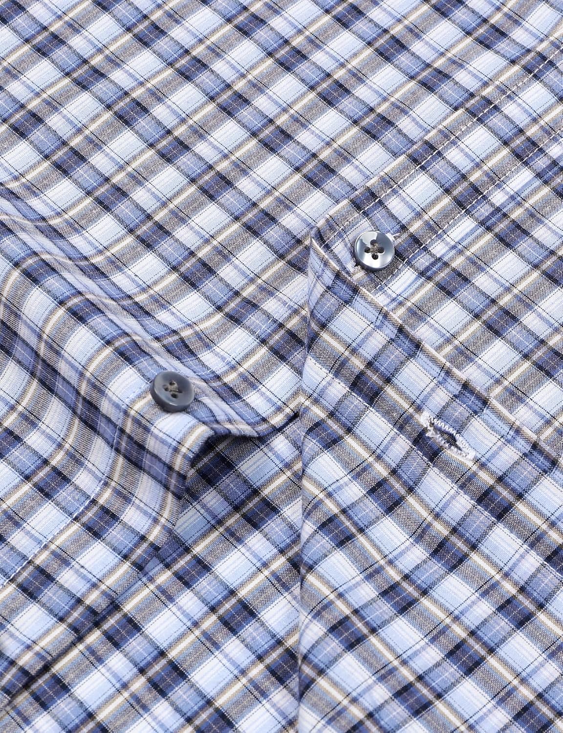 Stitch Boss:Men's Transitional Weather Slim Fit Long Sleeve Button Down Shirt Business Casual Dress Shirts with Pocket